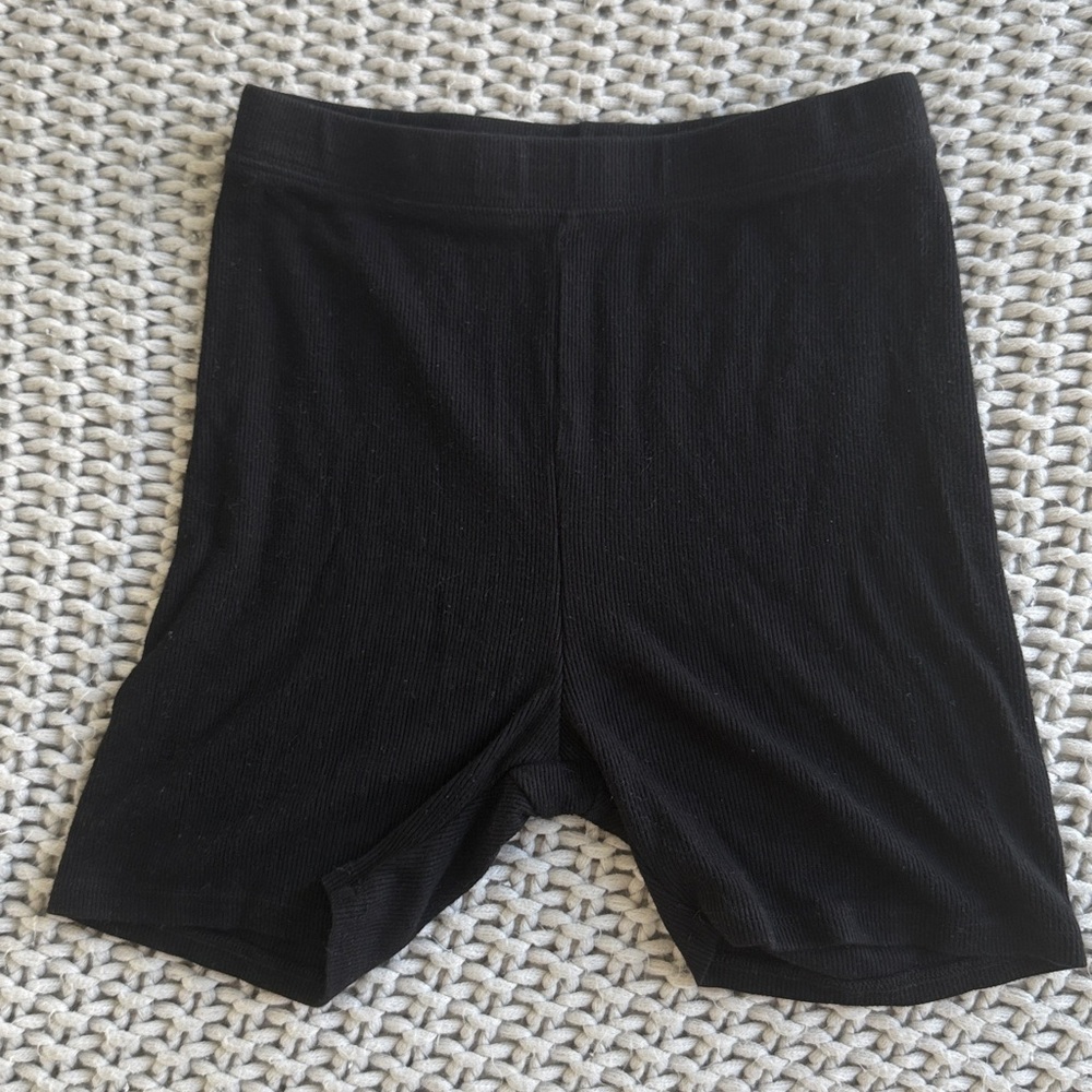 Joah Brown Black Ribbed Bike Shorts